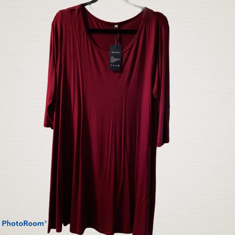 Viishow 3/4 length sleeve dress XL wine color